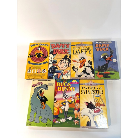 Warner Bros. Other - Vtg Looney Tunes VHS Lot of 7 Bugs Bunny Daffy Duck Tweety Sylvester Cartoons